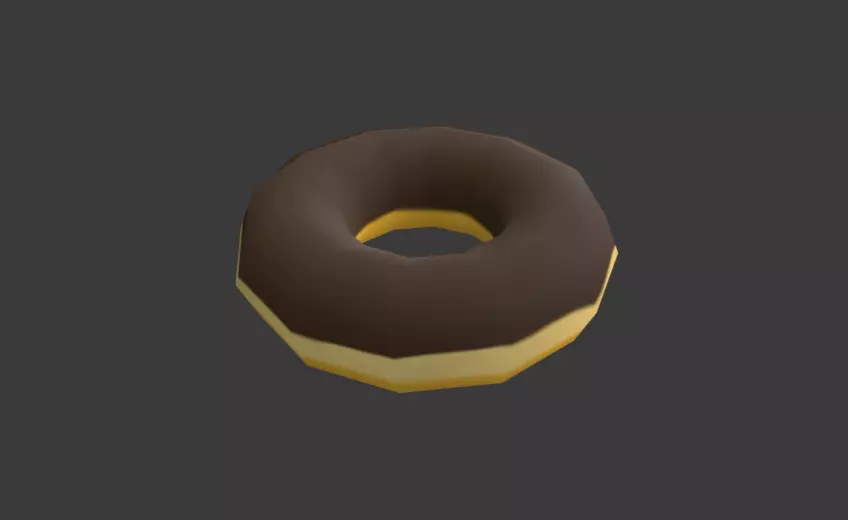 Low Poly Chocolate Donut Free low-poly 3D model_0