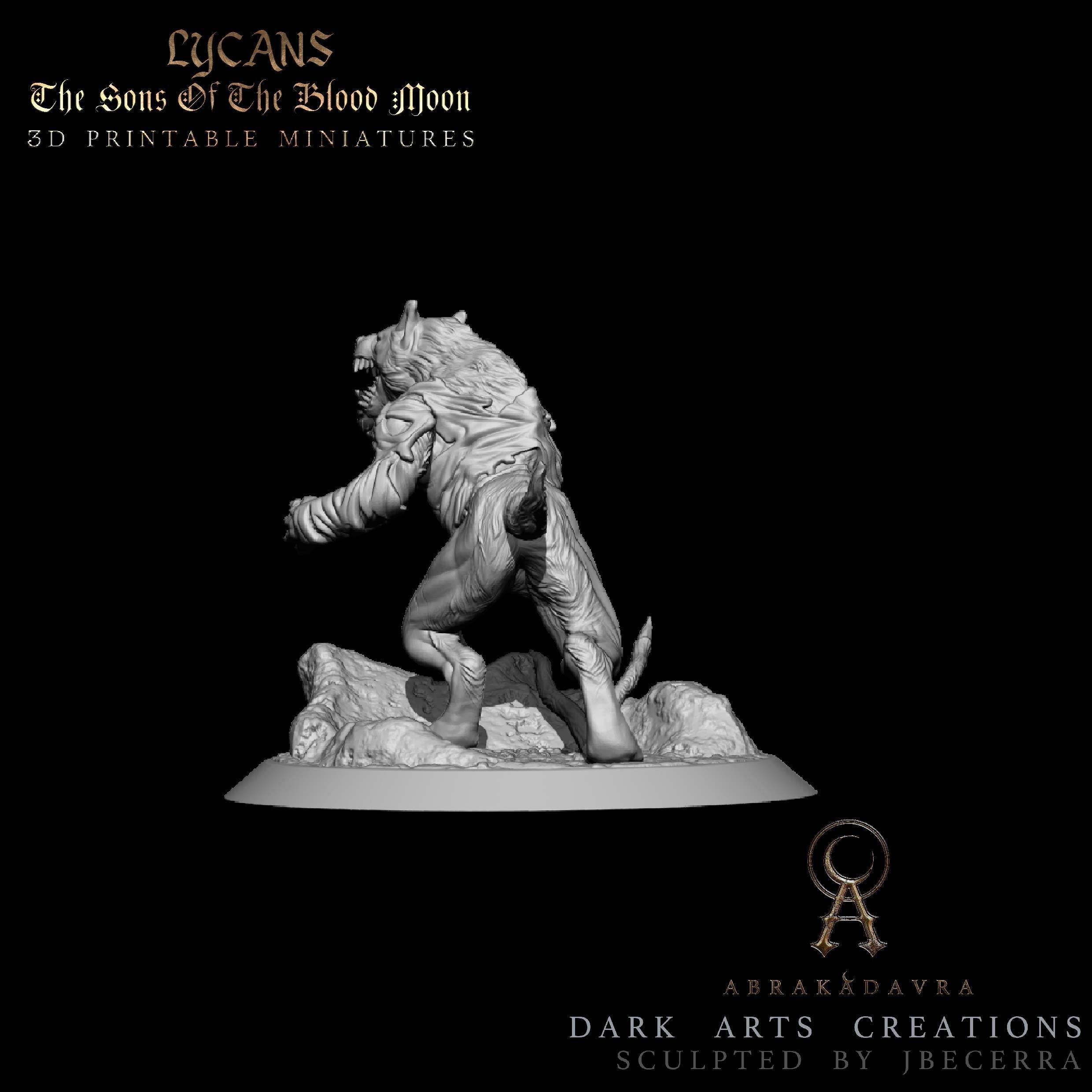 Werewolf - Lycan 4 - Sons of the Blood Moon - 3D Printable 3D print model_5