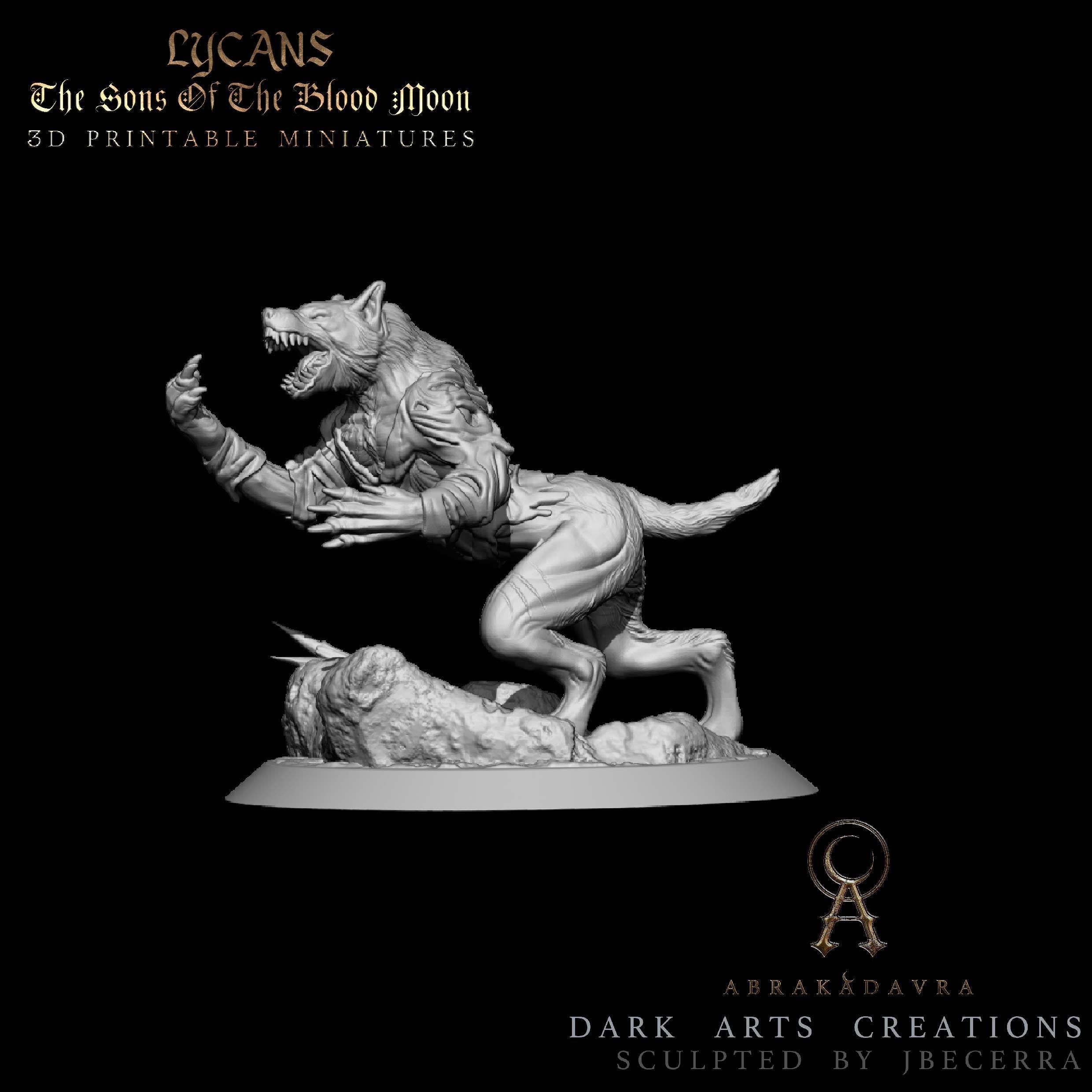 Werewolf - Lycan 4 - Sons of the Blood Moon - 3D Printable 3D print model_4