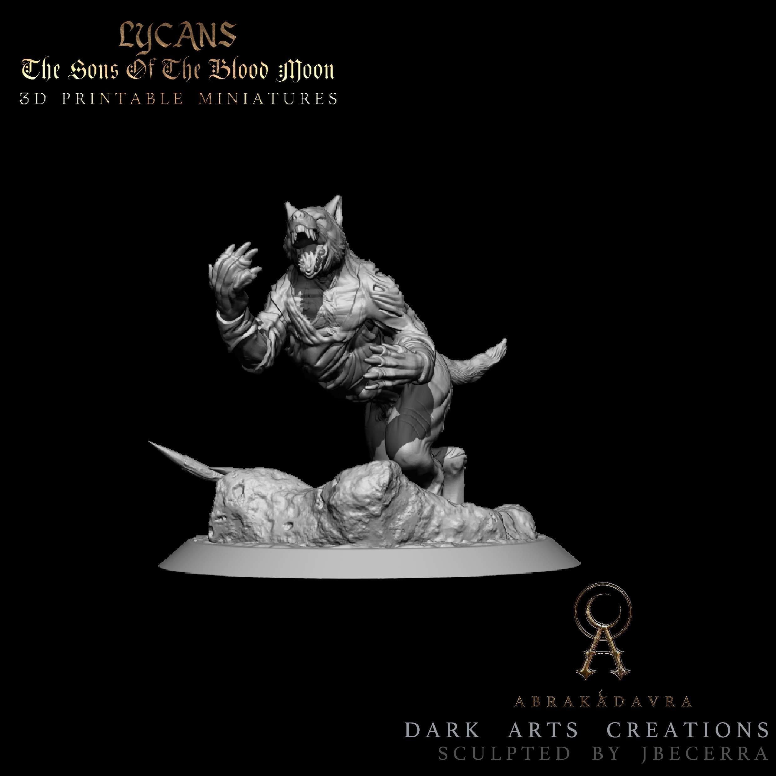 Werewolf - Lycan 4 - Sons of the Blood Moon - 3D Printable 3D print model_3