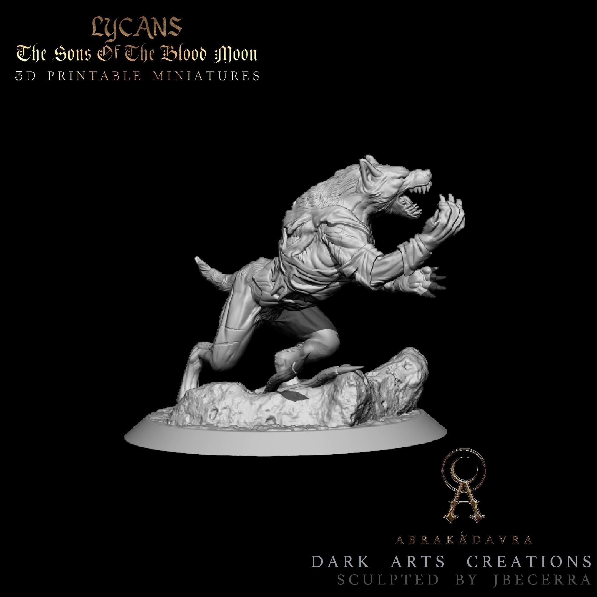 Werewolf - Lycan 4 - Sons of the Blood Moon - 3D Printable 3D print model_2