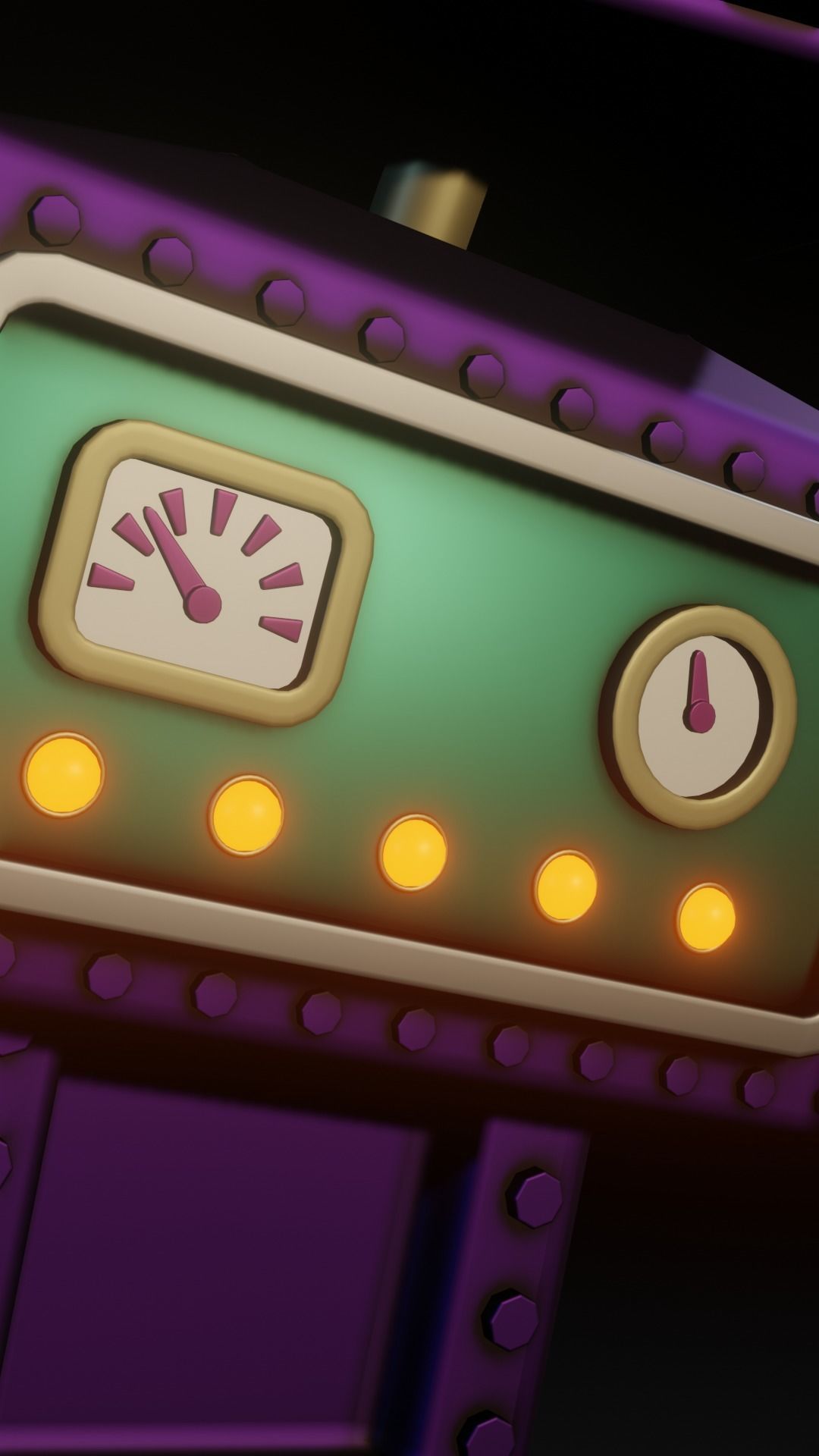 Retro Styled Robot Low-poly 3D model_3