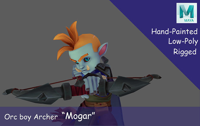 Orc Archer - Mogar Low-poly 3D model