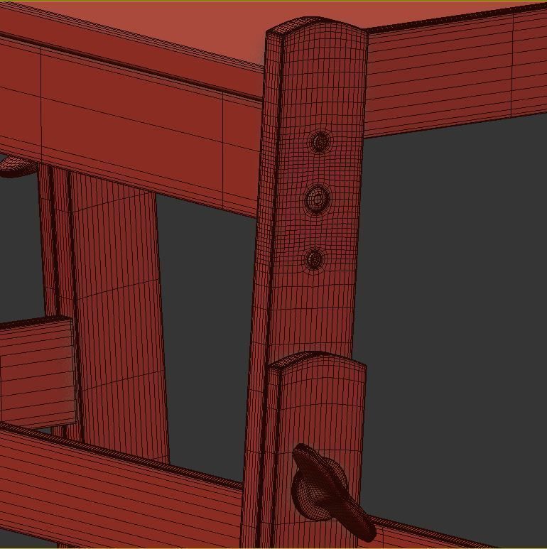 Flisat desk and bench 3D model_4