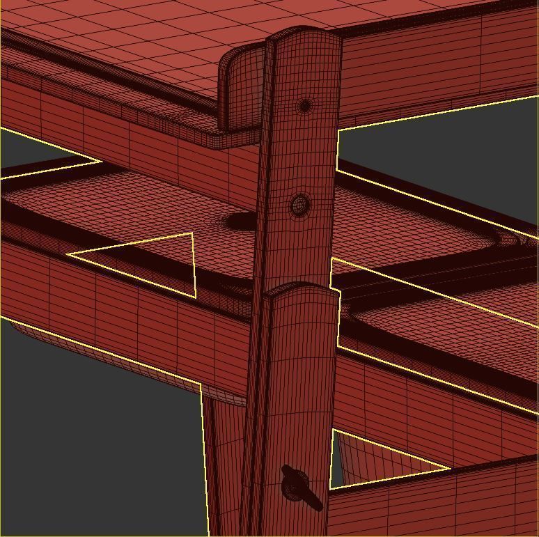 Flisat desk and bench 3D model_3