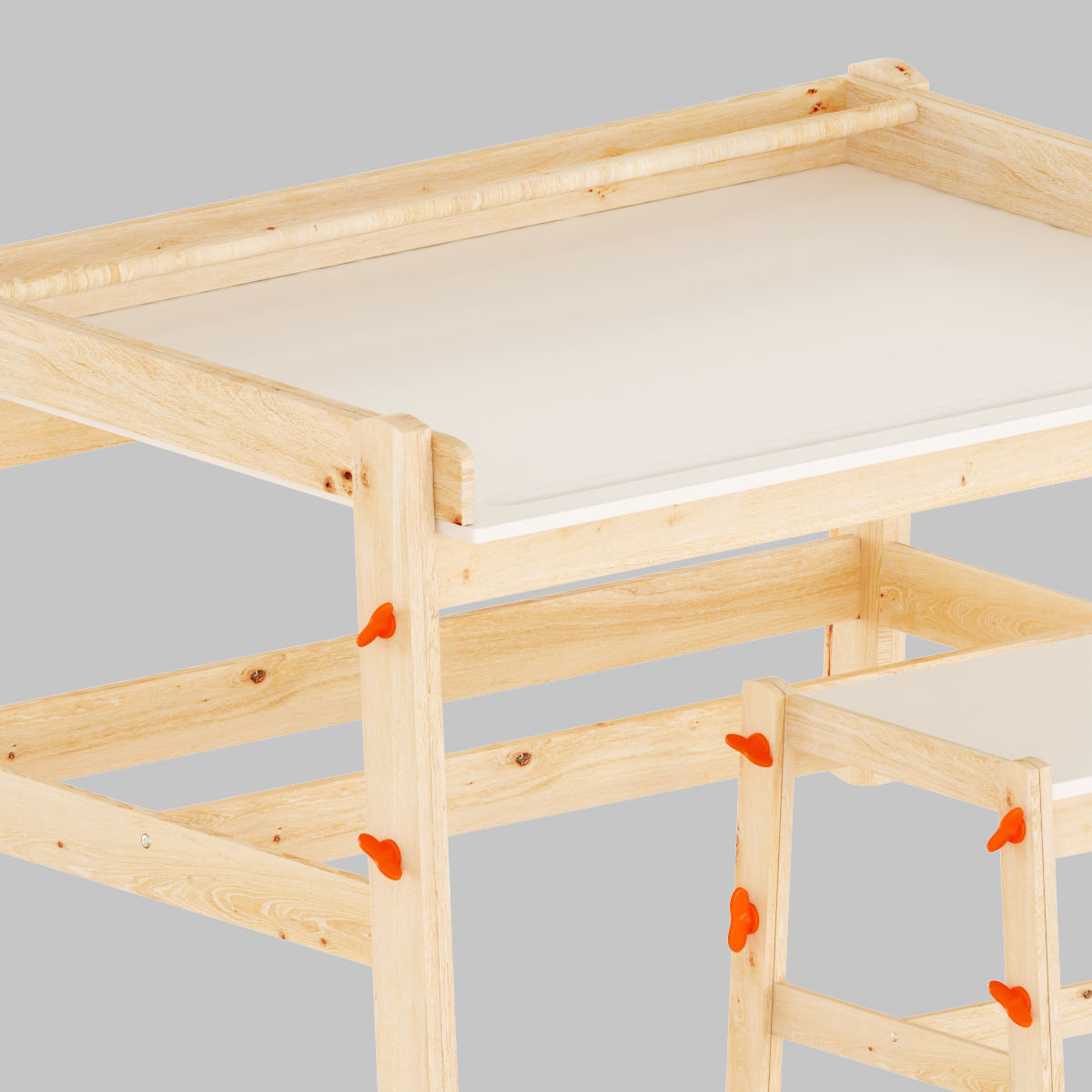 Flisat desk and bench 3D model_2