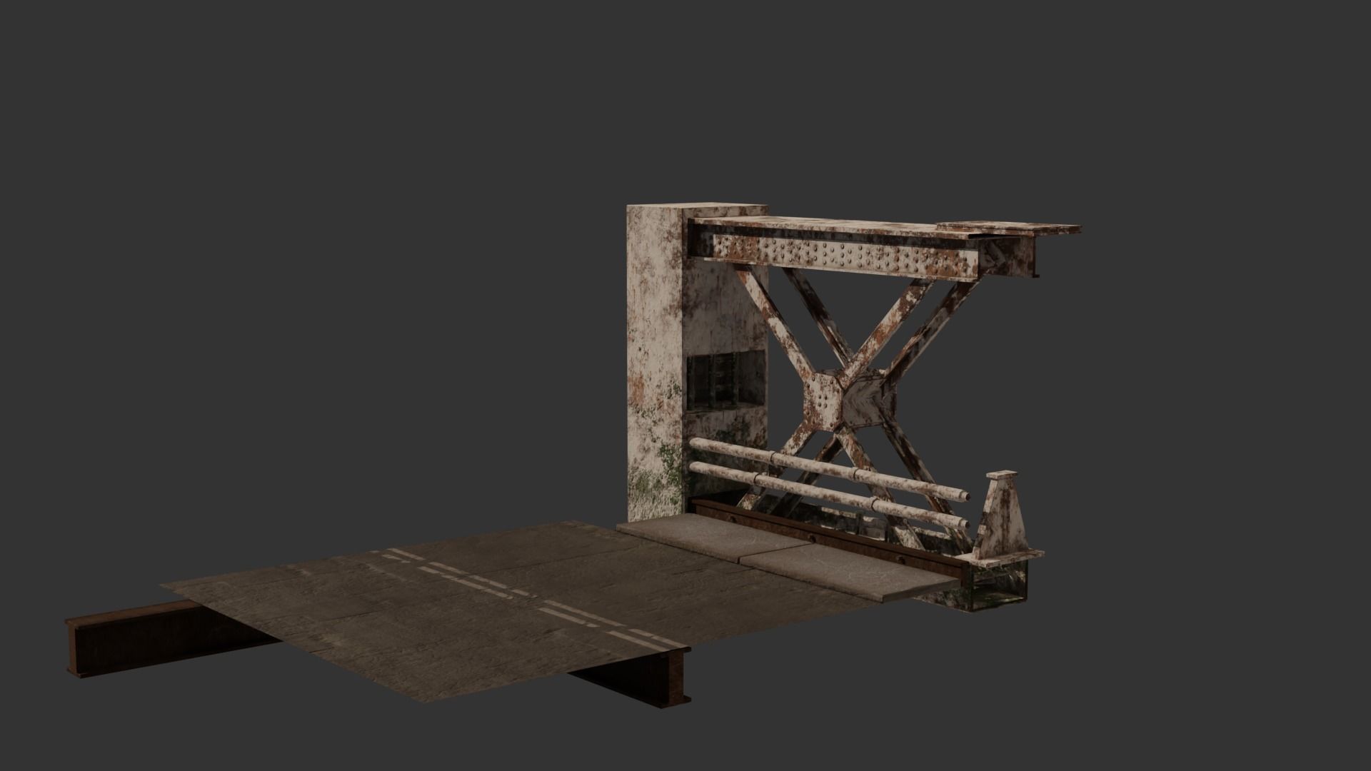Old Bridge-Modular Low-poly 3D model_3