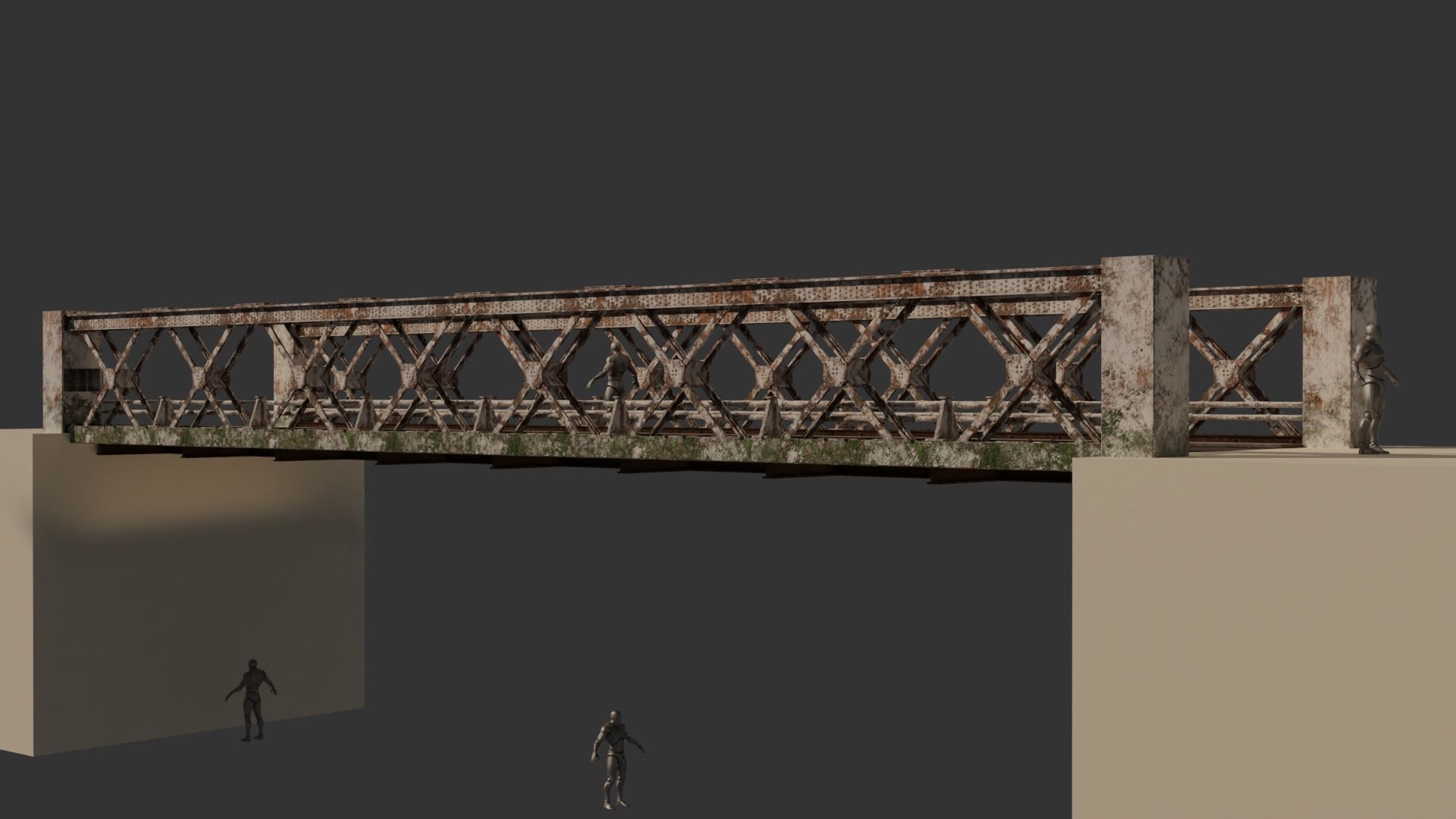 Old Bridge-Modular Low-poly 3D model_2