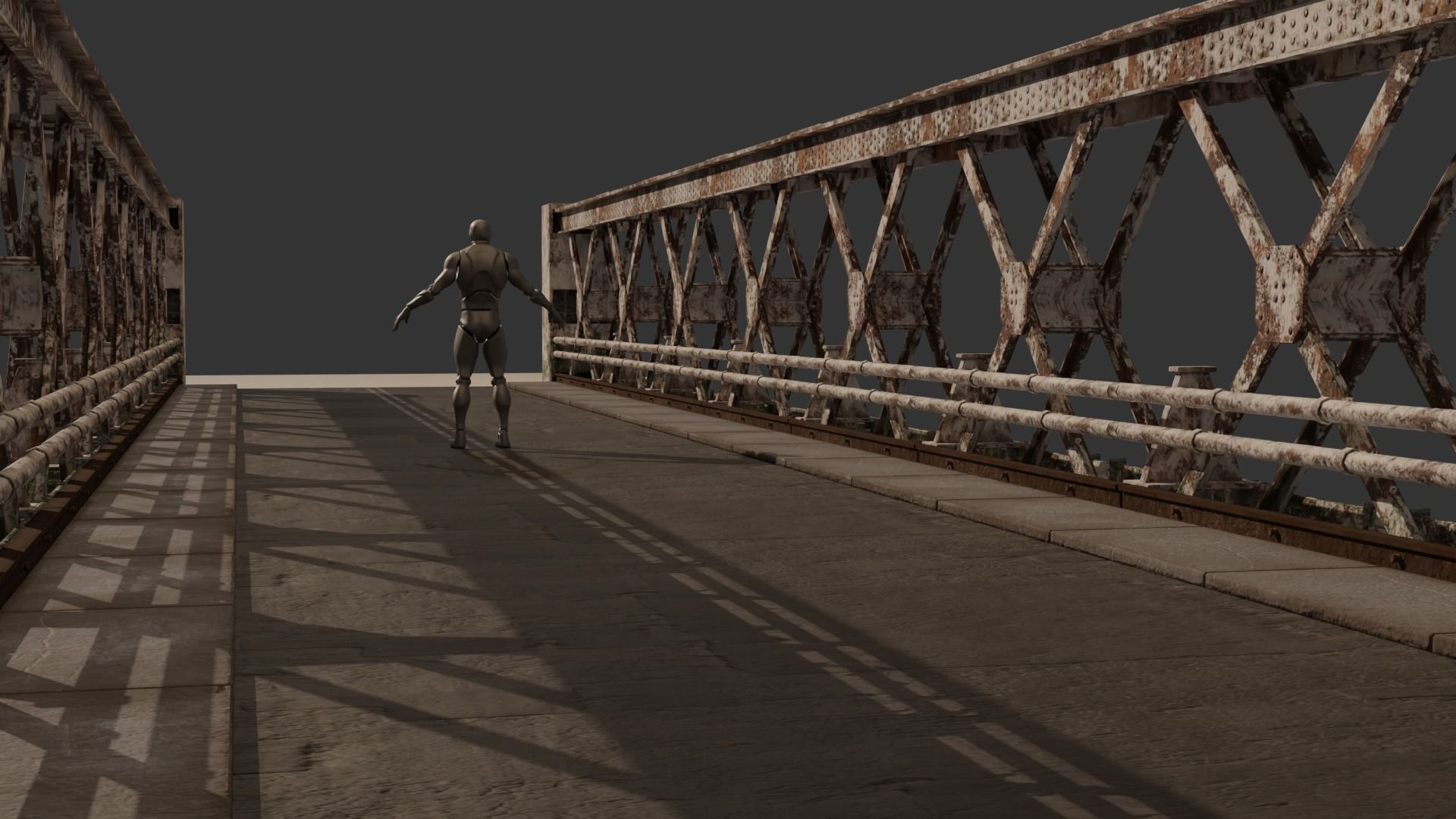 Old Bridge-Modular Low-poly 3D model_1