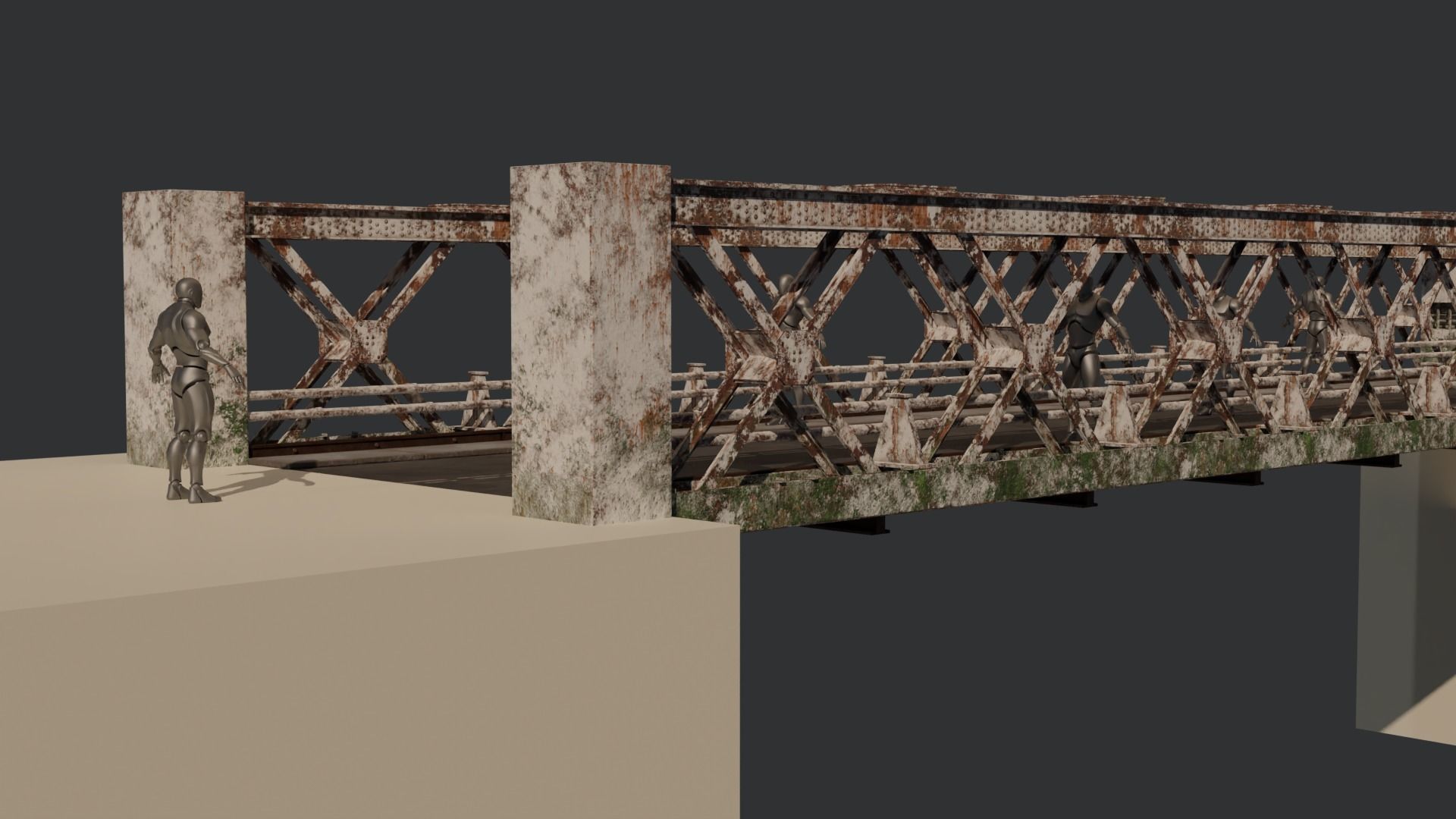 Old Bridge-Modular Low-poly 3D model_5