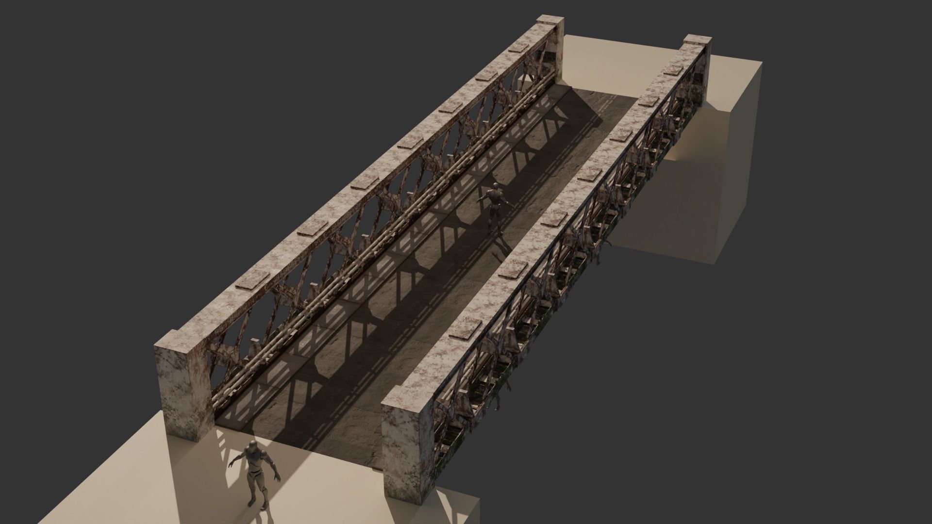 Old Bridge-Modular Low-poly 3D model_7