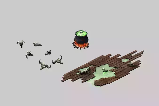 Dynasty Witch Chalet - Pan Damaged Ground 02