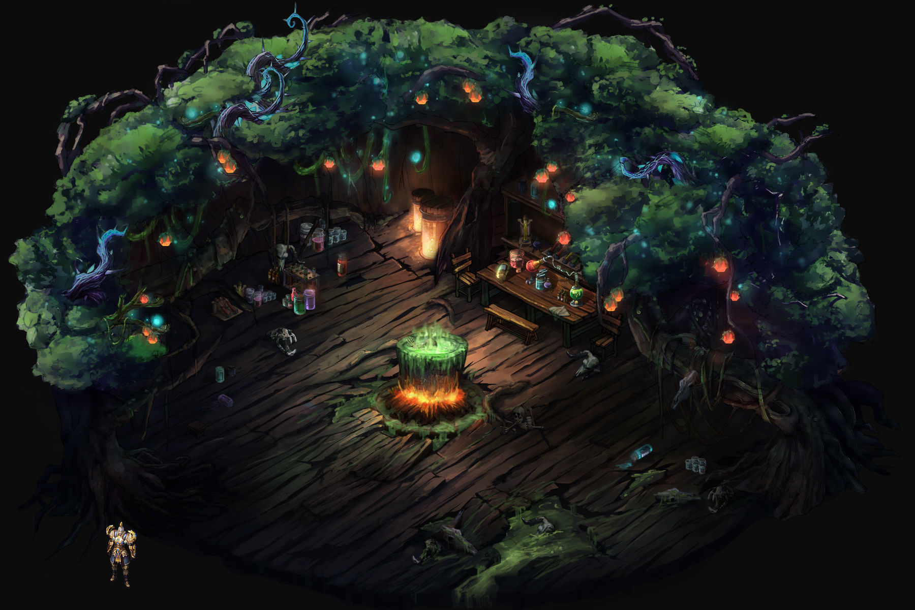 Dynasty Witch Chalet - Pan Damaged Ground 02 3D model_6