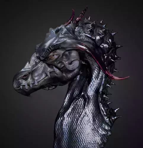 Dragon head of with spikes