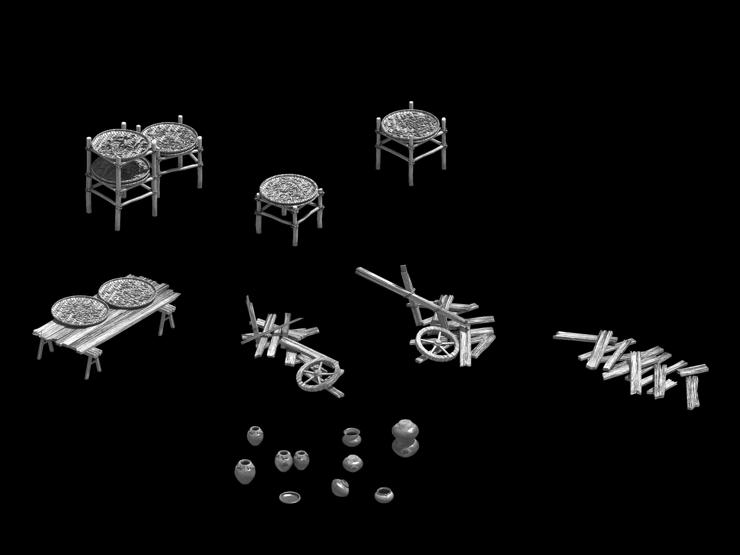 Dynasty Sun Medicine - Jars - Broken Car 01 3D model_2