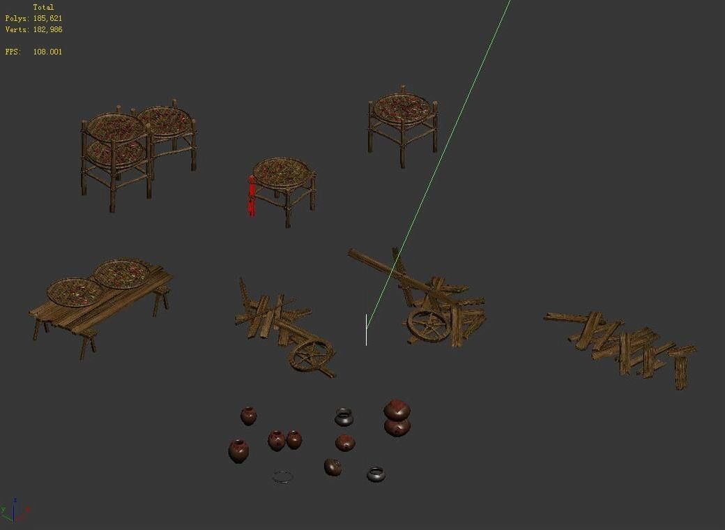 Dynasty Sun Medicine - Jars - Broken Car 01 3D model_4