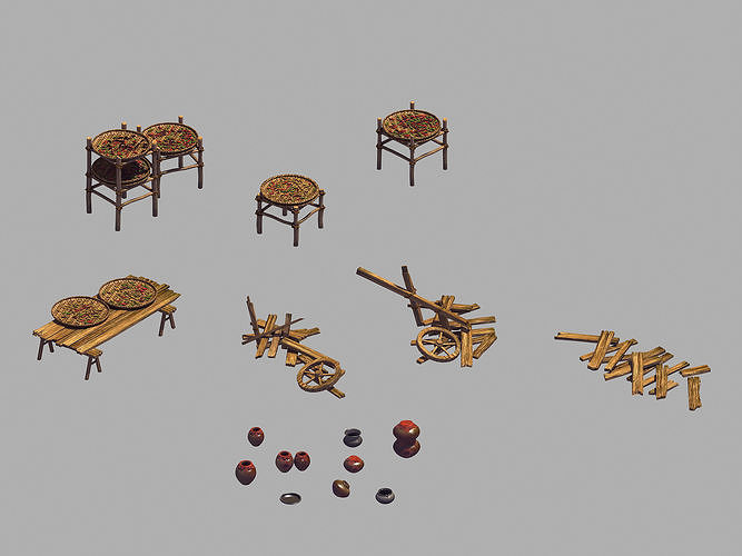 Dynasty Sun Medicine - Jars - Broken Car 01 3D model