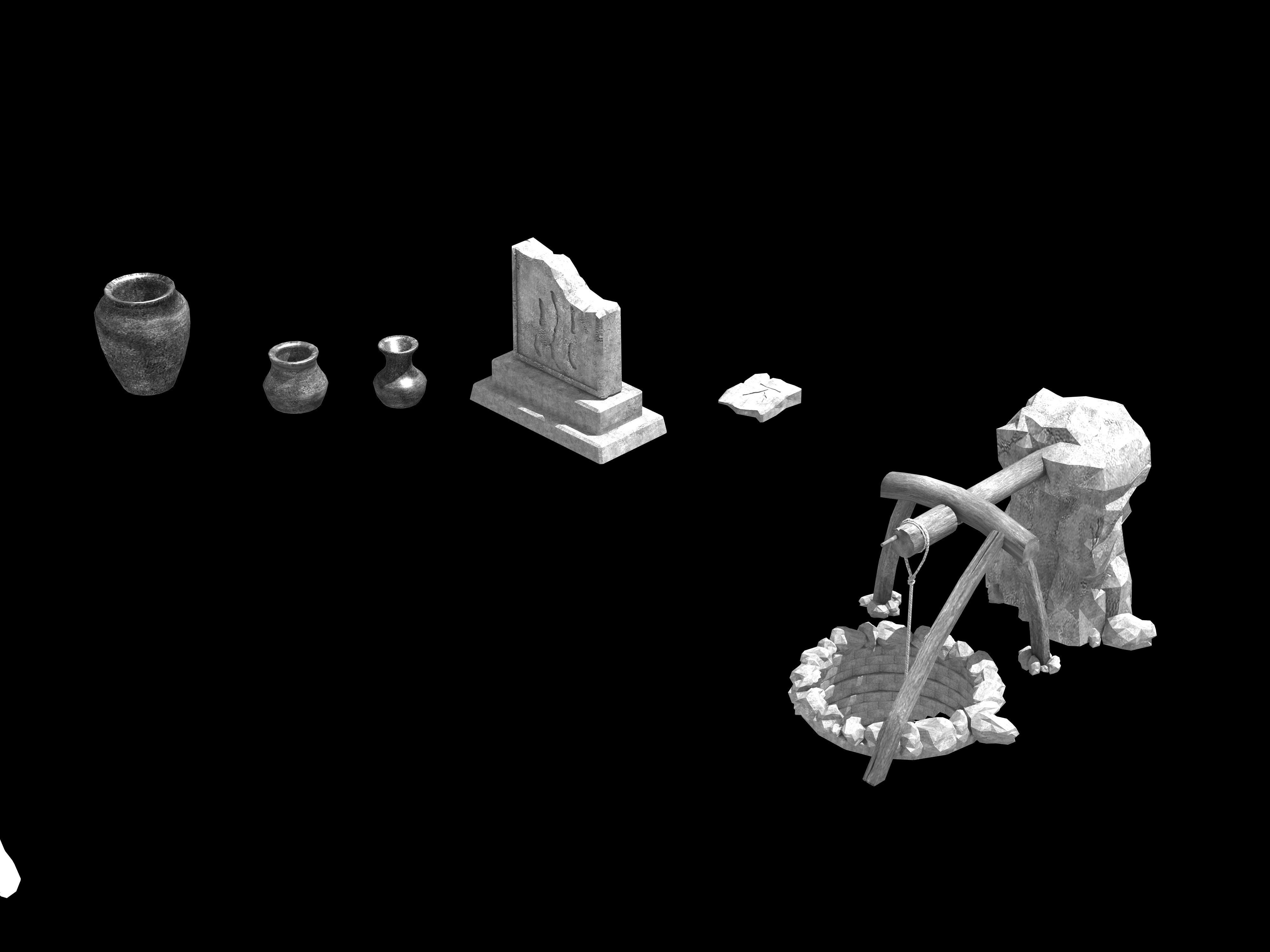 Dynasty Wells - Stele - Cans 3D model_2