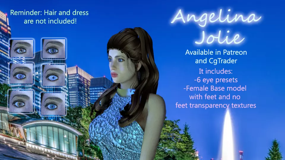Angelina Jolie-Female 3D Base Mesh Free 3D model