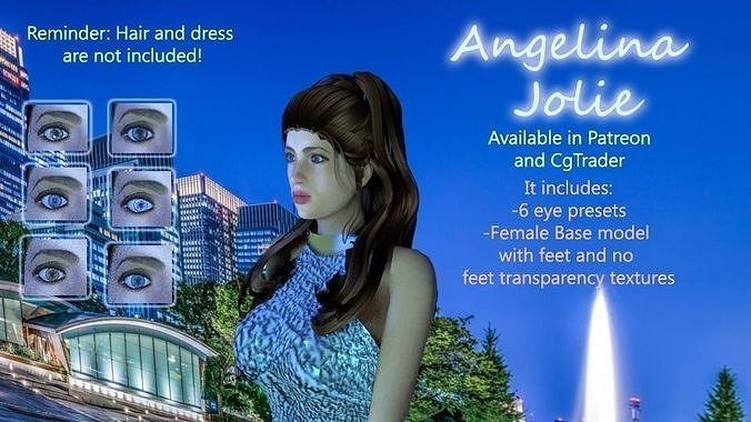 Angelina Jolie-Female 3D Base Mesh Free 3D model
