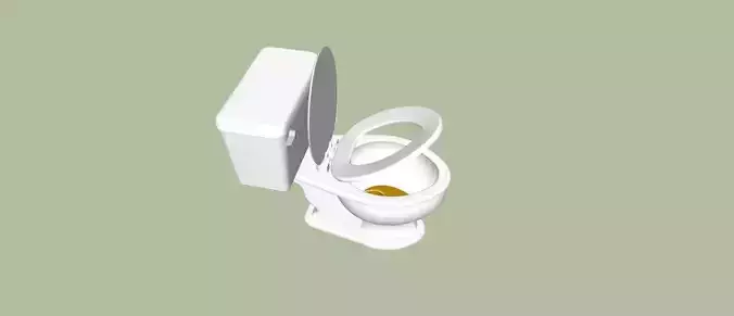 clogged dirty toilet bowl 3D model