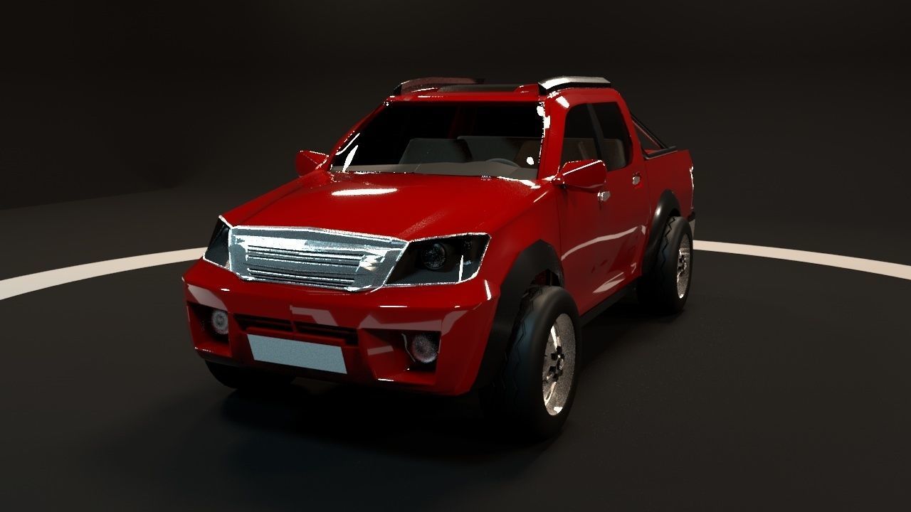 Toyota hilux Low-poly 3D model_1