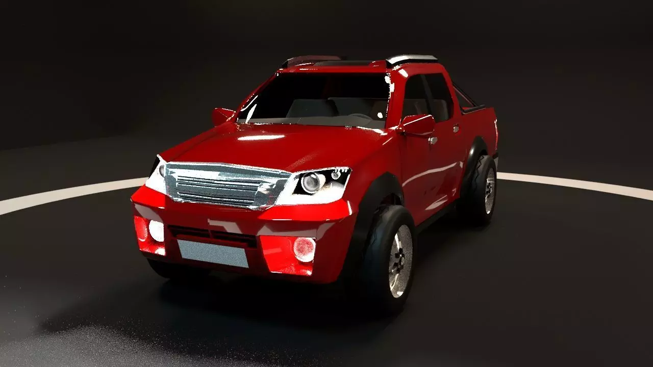 Toyota hilux Low-poly 3D model_0