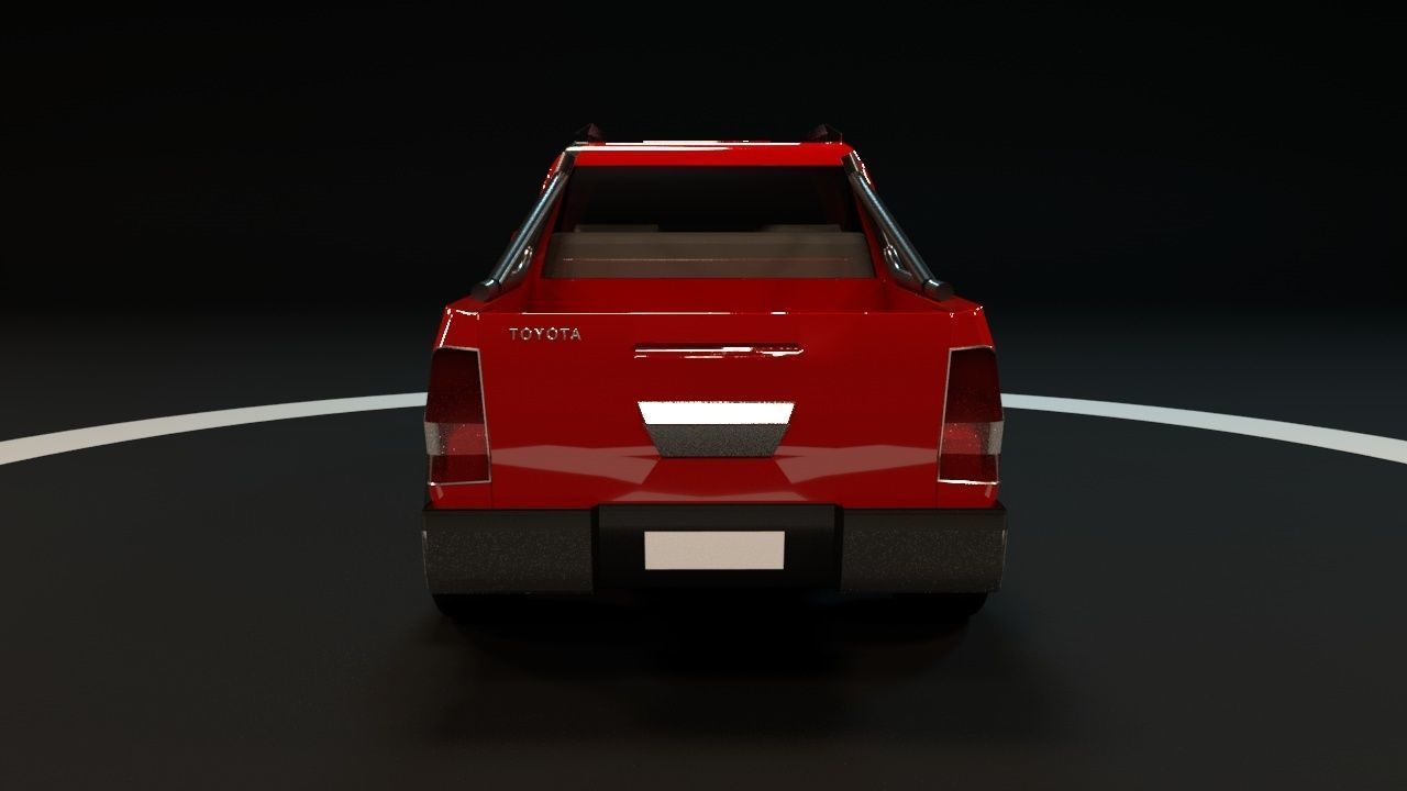 Toyota hilux Low-poly 3D model_5