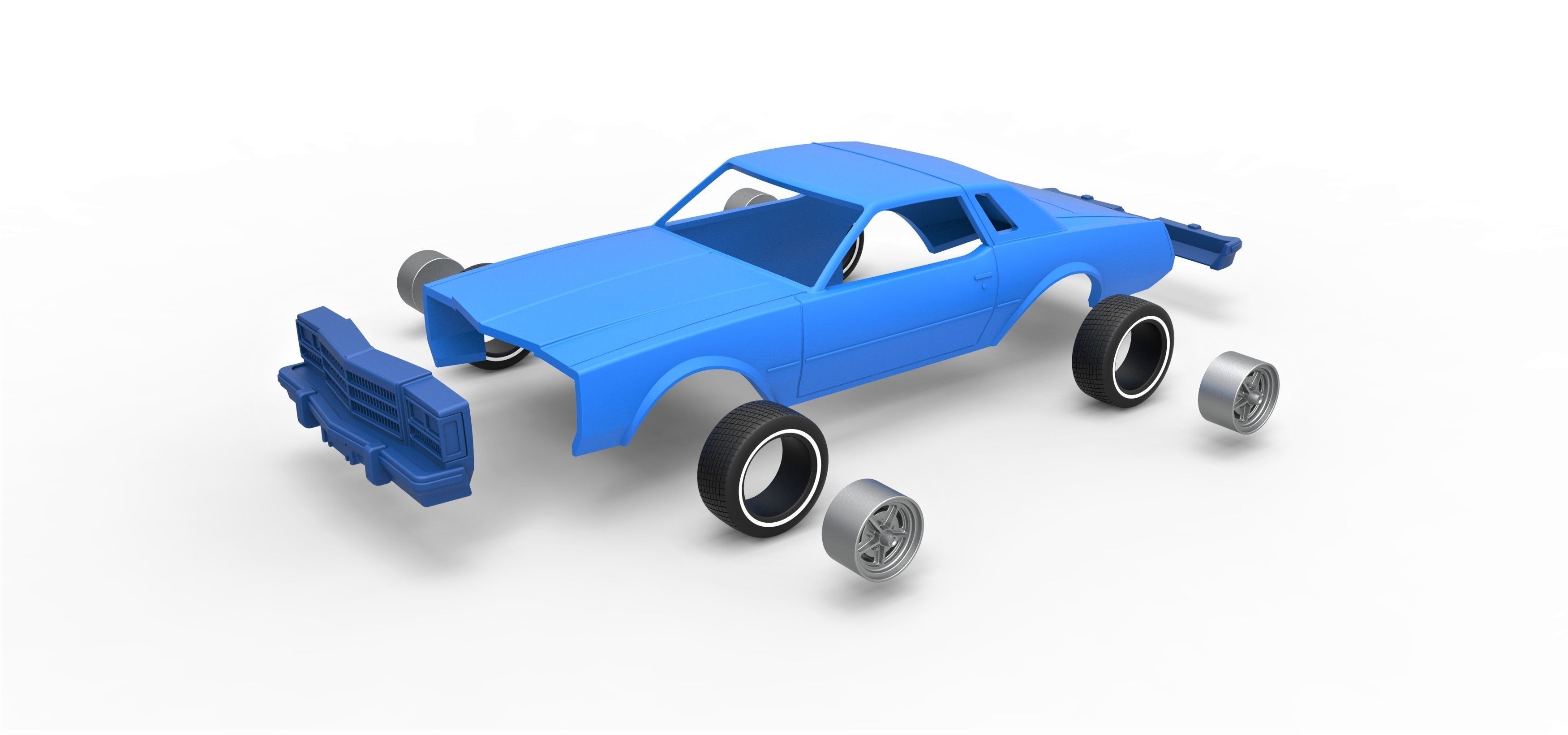 Shell and wheels Buick Regal 1977 Scale 1 to 25 3D print model_15