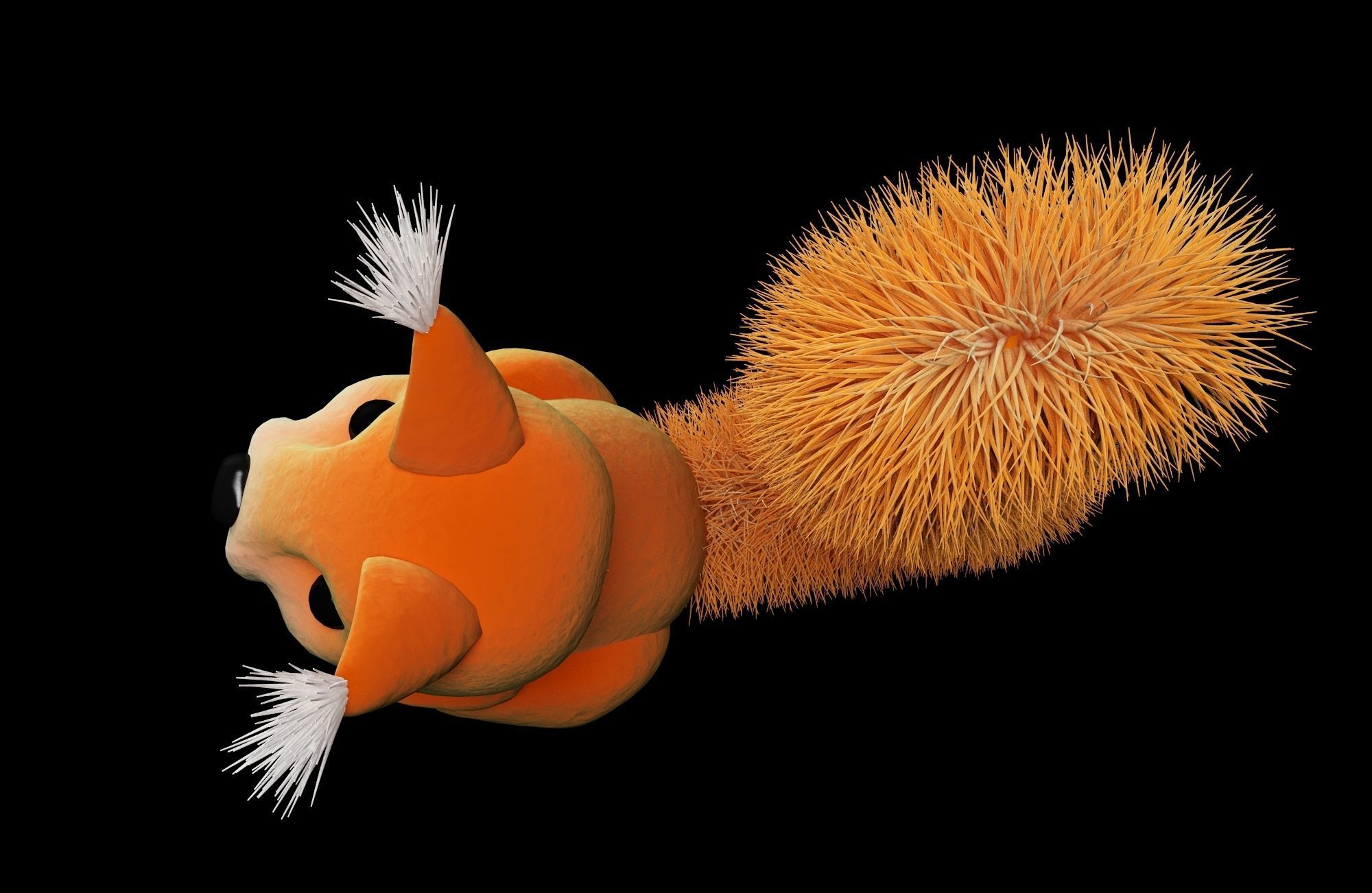 animal squirrel holding egg 3D model_3