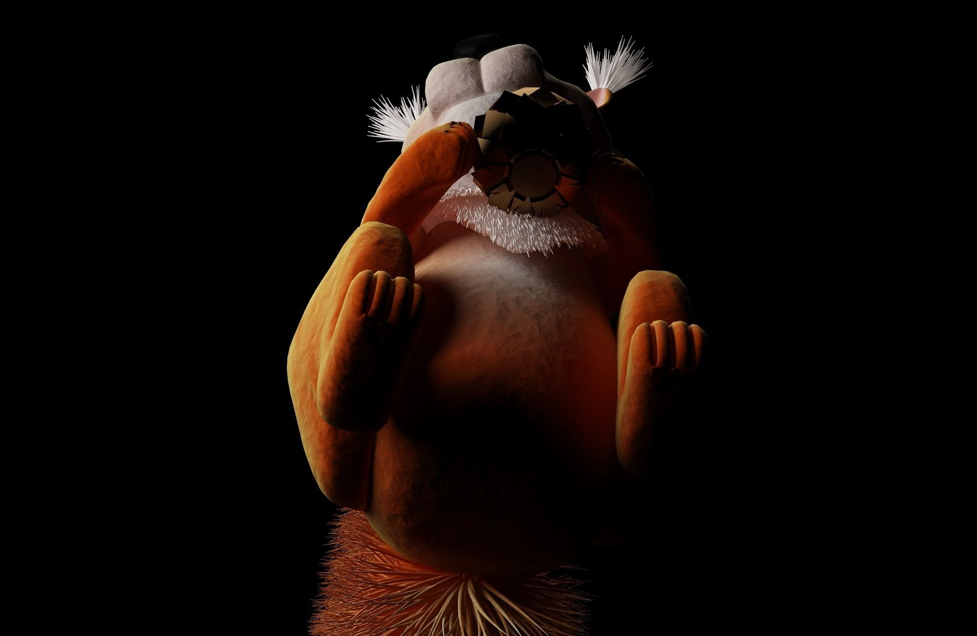 animal squirrel holding egg 3D model_4