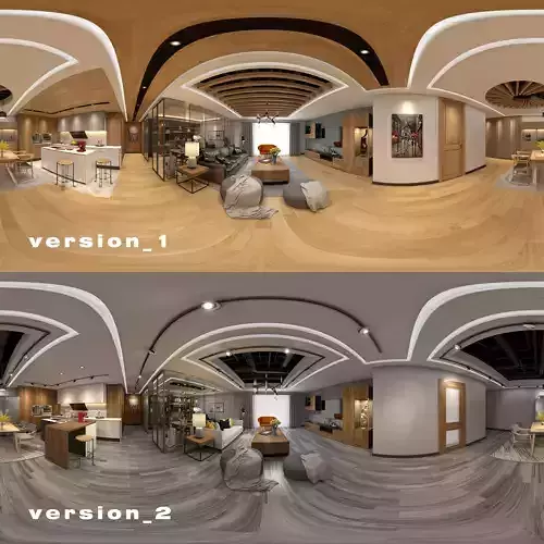 Panoramic Log  Style LivingRoom 