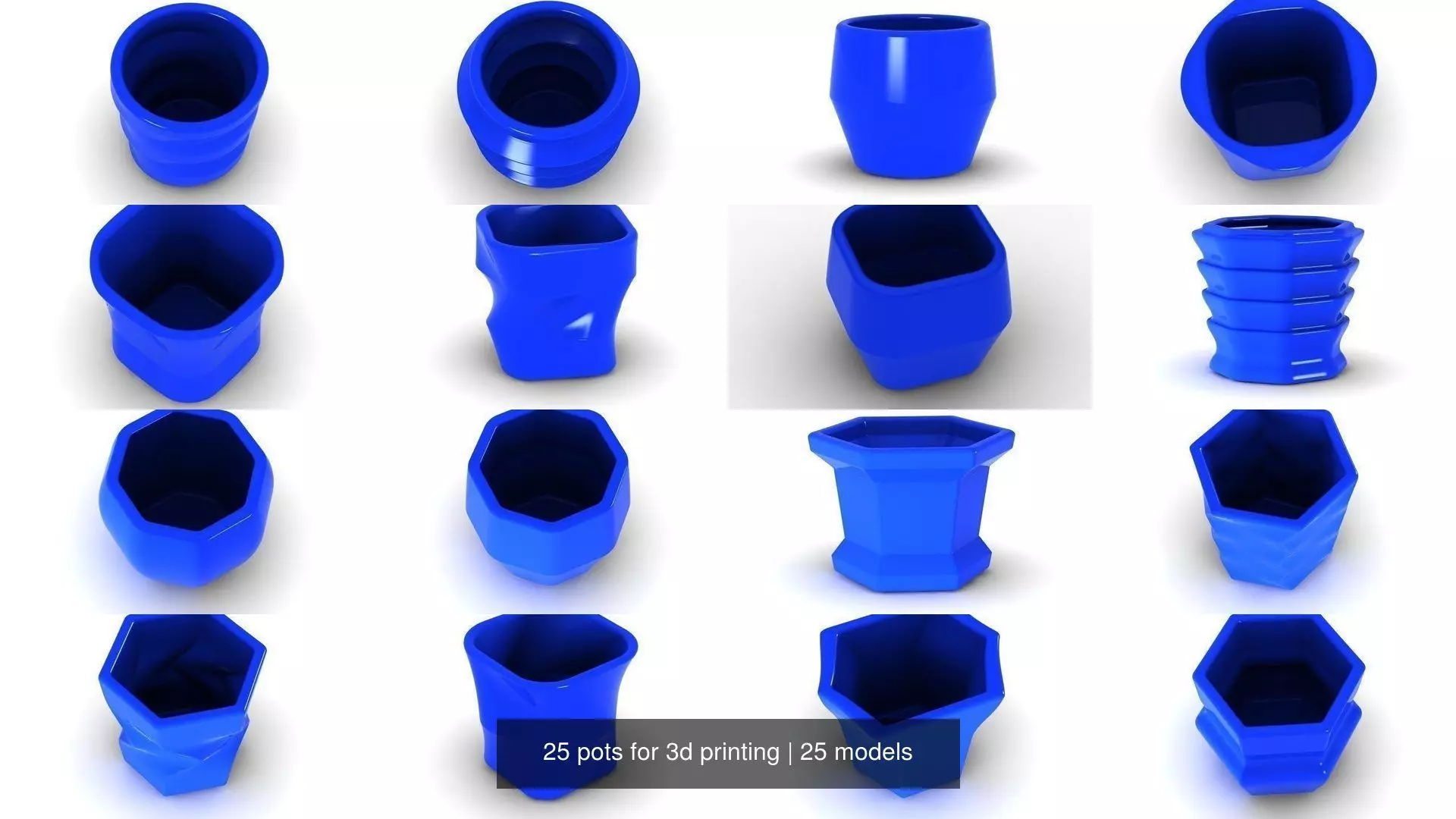 25 pots for 3d printing 3D Model Collection_1