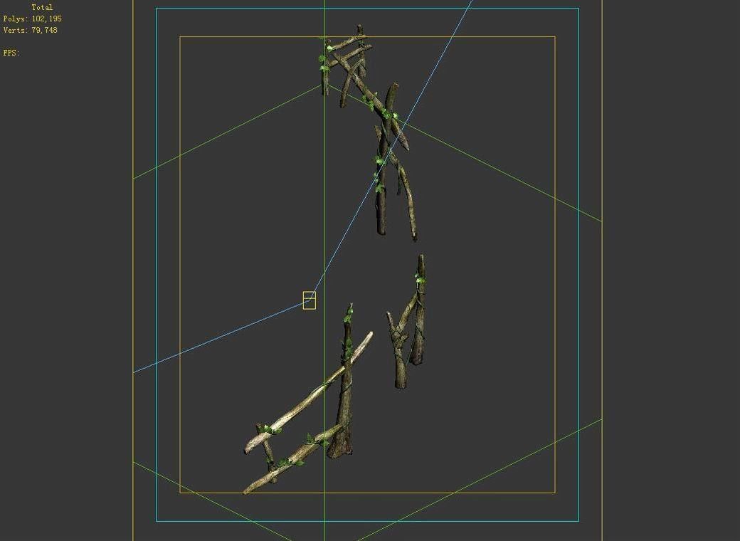 Dynasty Forgetful Forest - Bamboo Railing 23 3D model_5