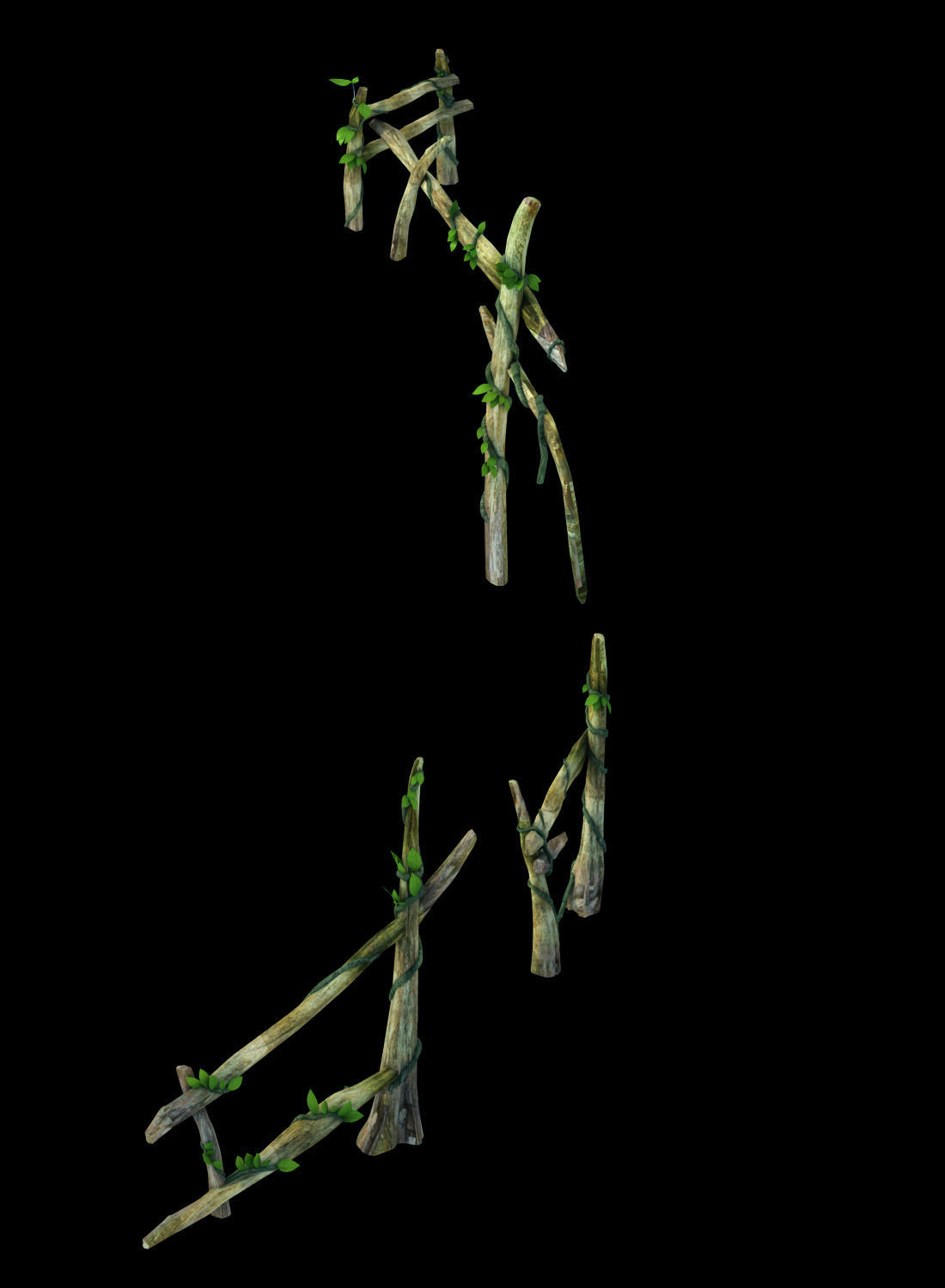 Dynasty Forgetful Forest - Bamboo Railing 23 3D model_1