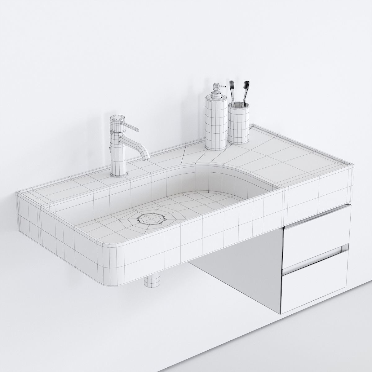 Esedra by SDR Ceramiche Revolution Washbasin 3D model_5