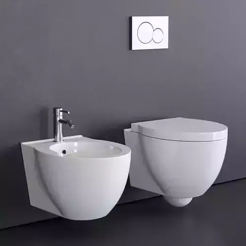 Alice Ceramica Short Wall-hung bidet and toilet