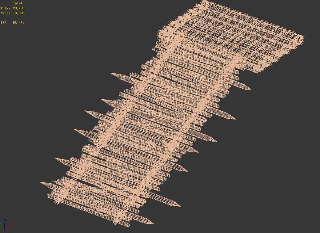 Dynasty Savage Tribe - Wooden Ladder 01 3D model_3