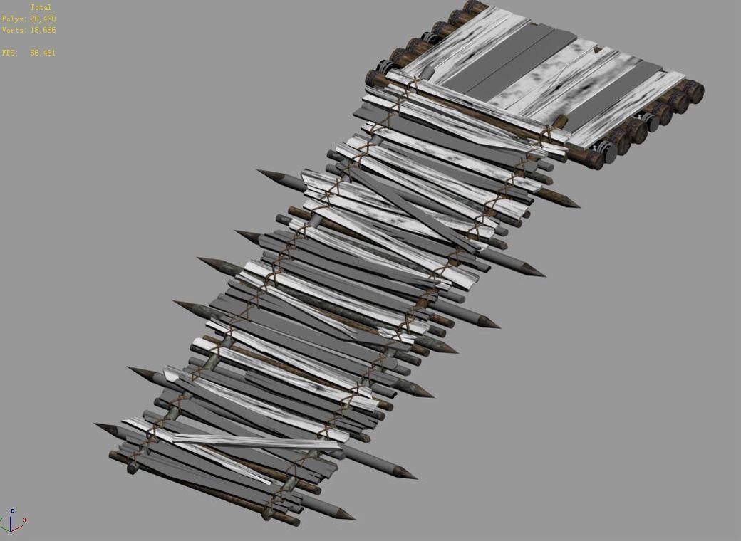 Dynasty Savage Tribe - Wooden Ladder 01 3D model_4