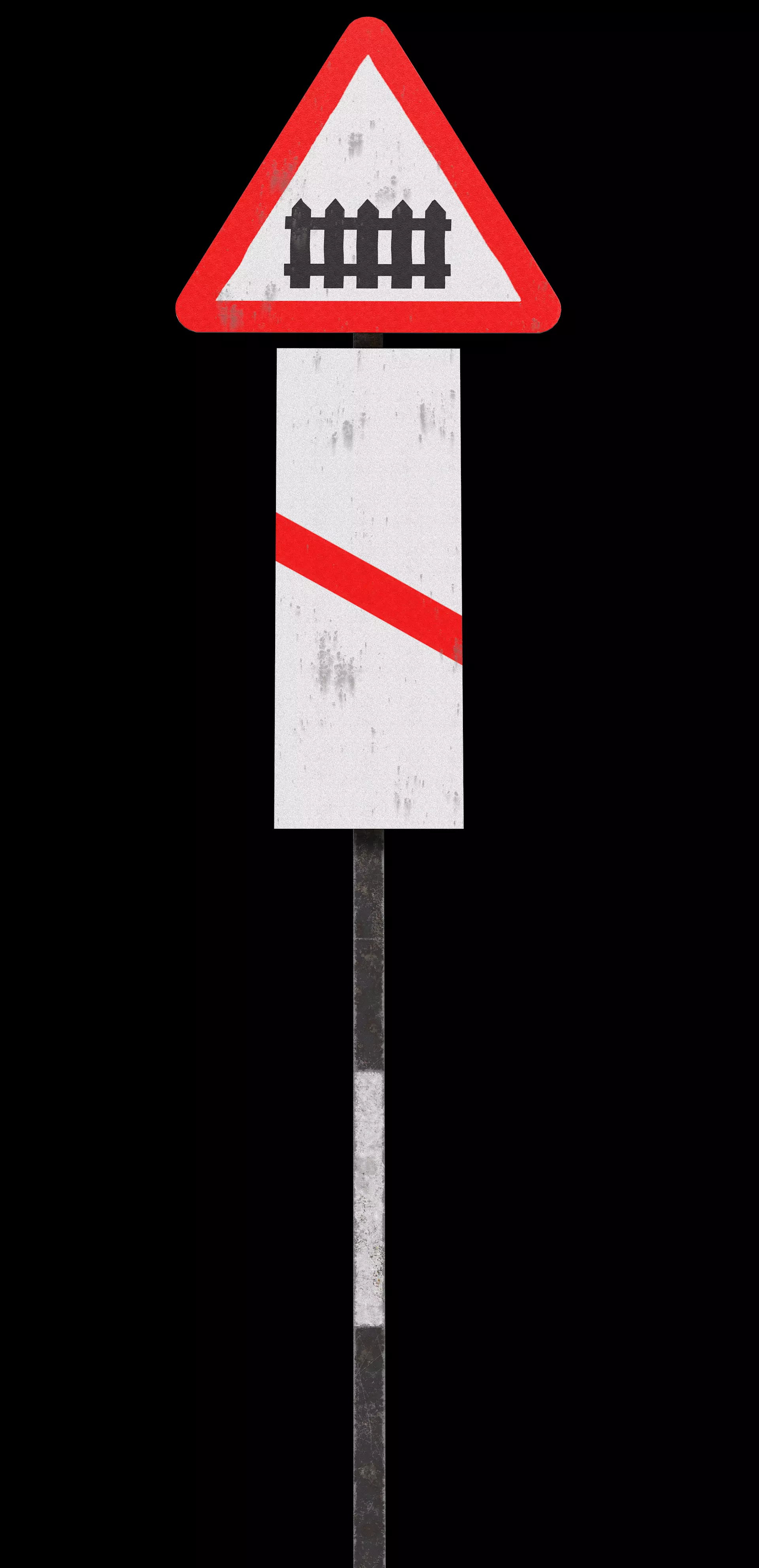 Guarded Level Crossing-Roadsign Low-poly 3D model
