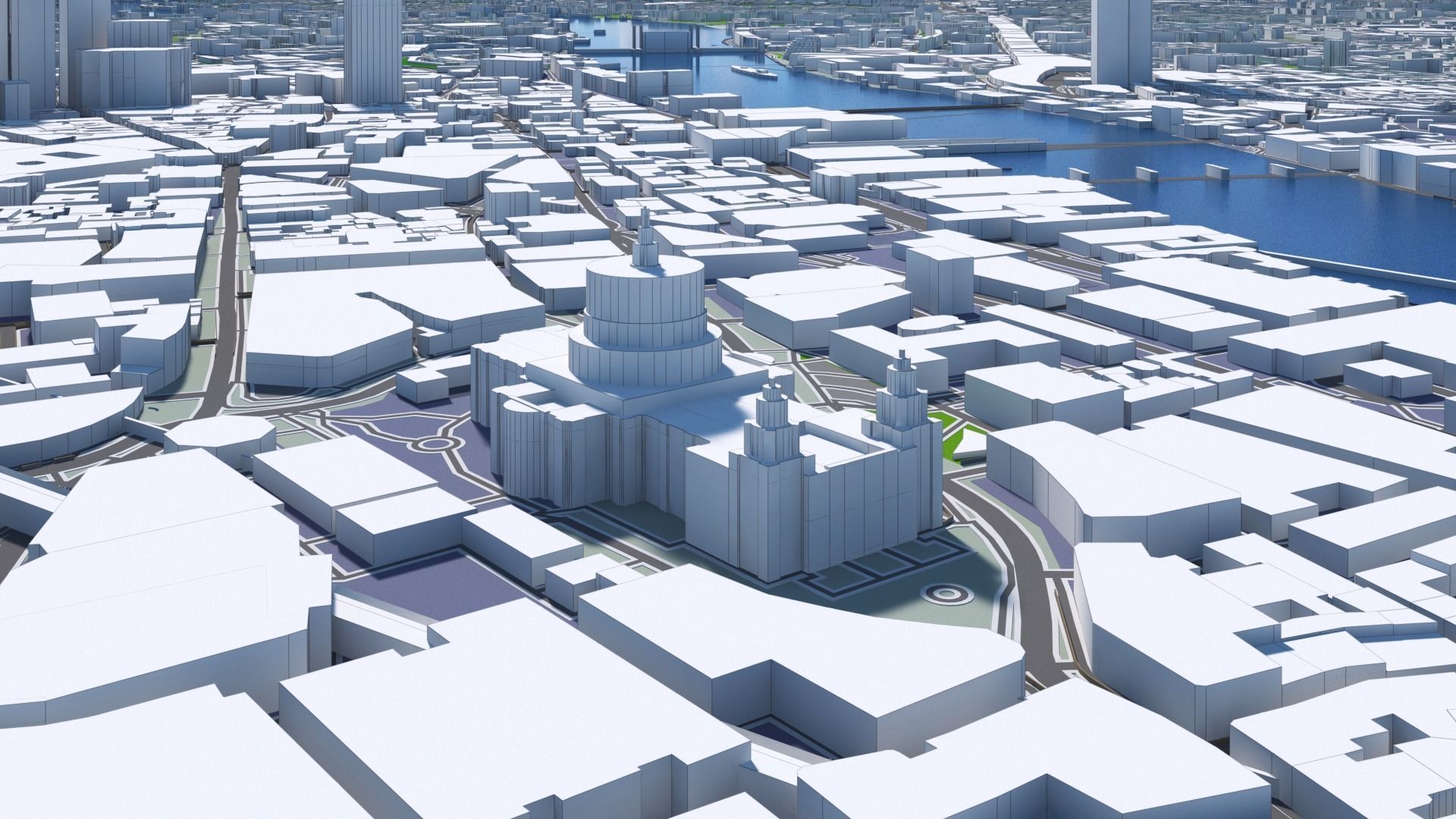 London City And Surroundings Low Poly 3D Town  Map  Low-poly 3D model_23