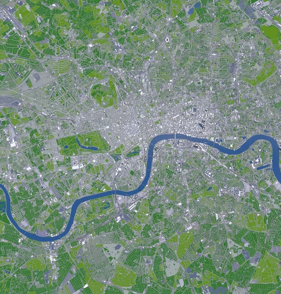 London City And Surroundings Low Poly 3D Town  Map  Low-poly 3D model_26