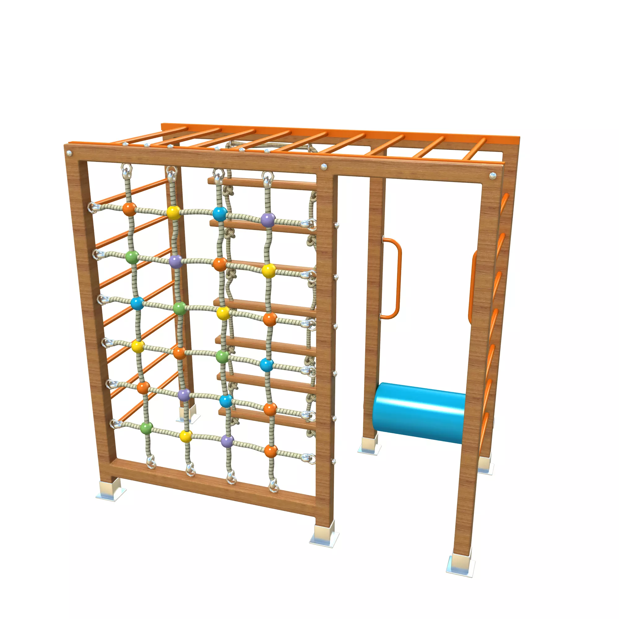 Wooden Playground Rope Climb For Kid and Games Low-poly 3D model_0