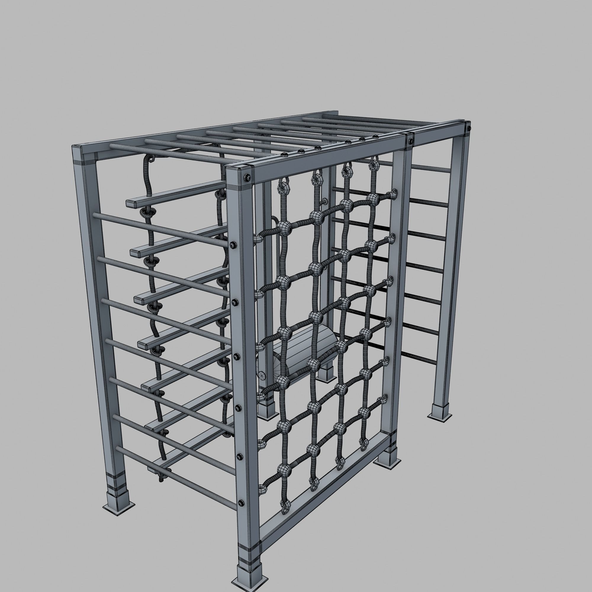 Wooden Playground Rope Climb For Kid and Games Low-poly 3D model_25