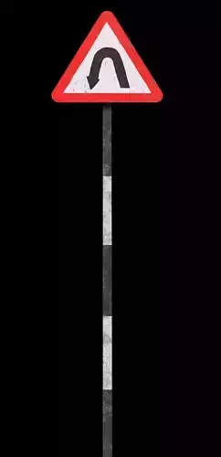 Left hairpin band Roadsign