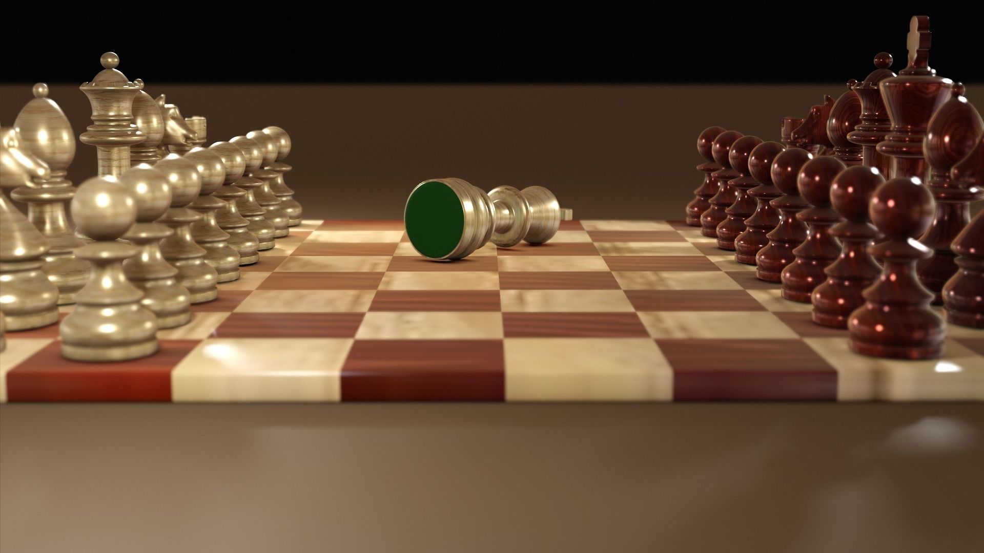 Chess Set Classic Low-poly 3D model_5