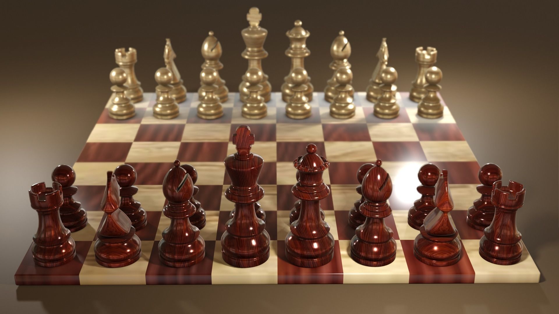 Chess Set Classic Low-poly 3D model_4
