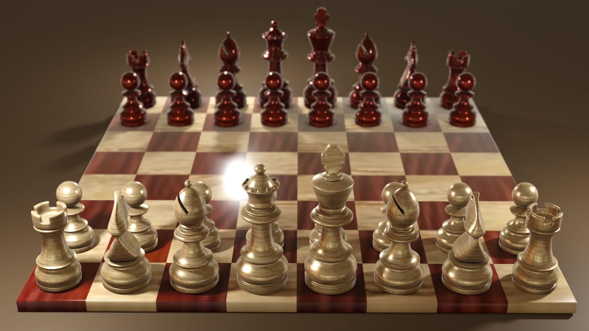 Chess Set Classic Low-poly 3D model_3