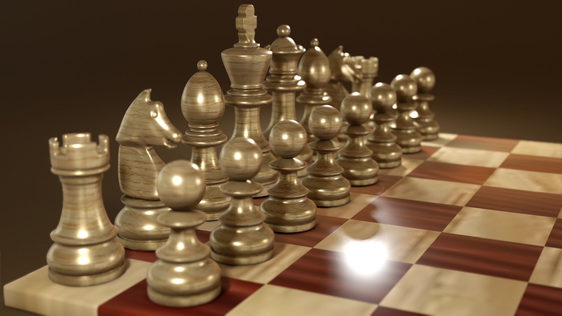 Chess Set Classic Low-poly 3D model_2
