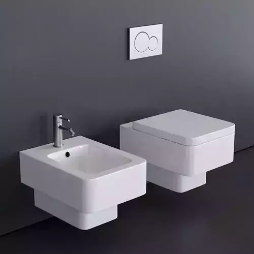 Scarabeo Ceramiche Teorema bidet and toilet art 8701 art 8702